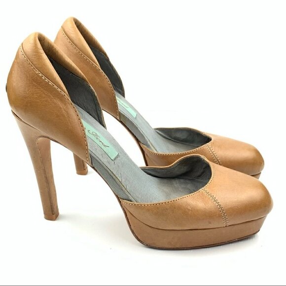 Geren Bond Womens heels size 6 brown leather Dorsay platforms